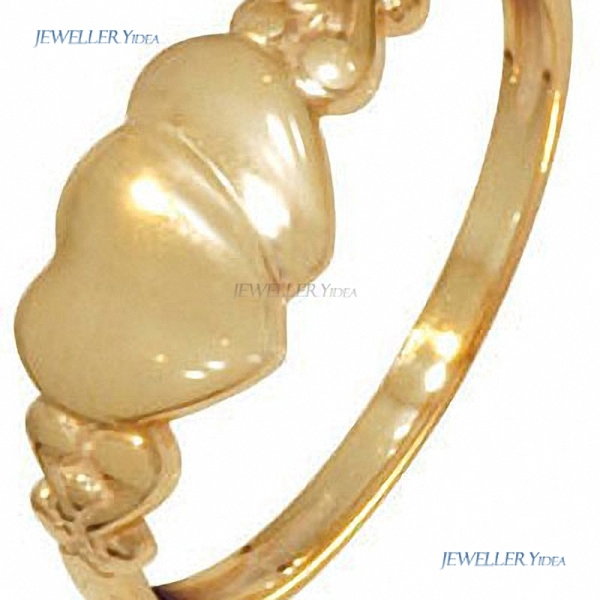 9ct Solid Yellow Gold Child's Heart Signet Ring Size M Bee Heart Other Rings M 6.25 43687'M D