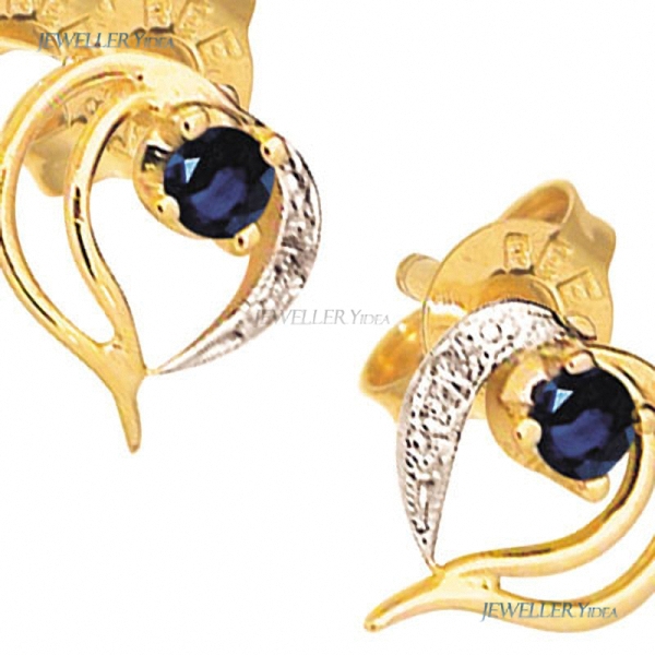 Bee 9k 9ct Yellow Gold 1 x Gold butterfly Earrings back pr Studs Earrings 3mm Blue Round Sapphire 0.005carat JP2 White Diamond 51083/S B Bee 9k 9ct Yellow Gold 1 x Gold butterfly Earrings back pr Studs Earrings 3mm Blue Round Sapphire 0.005carat JP2 White Diamond 51083/S B