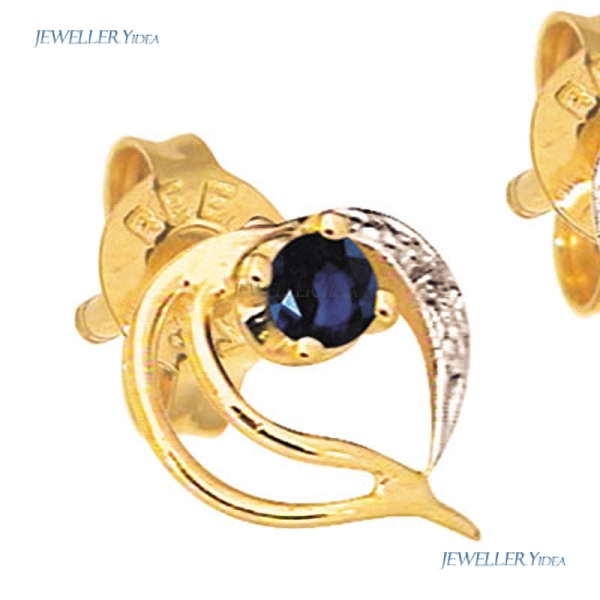 Bee 9k 9ct Yellow Gold 1 x Gold butterfly Earrings back pr Studs Earrings 3mm Blue Round Sapphire 0.005carat JP2 White Diamond 51083/S C Bee 9k 9ct Yellow Gold 1 x Gold butterfly Earrings back pr Studs Earrings 3mm Blue Round Sapphire 0.005carat JP2 White Diamond 51083/S C