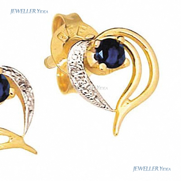 Bee 9k 9ct Yellow Gold 1 x Gold butterfly Earrings back pr Studs Earrings 3mm Blue Round Sapphire 0.005carat JP2 White Diamond 51083/S D Bee 9k 9ct Yellow Gold 1 x Gold butterfly Earrings back pr Studs Earrings 3mm Blue Round Sapphire 0.005carat JP2 White Diamond 51083/S D