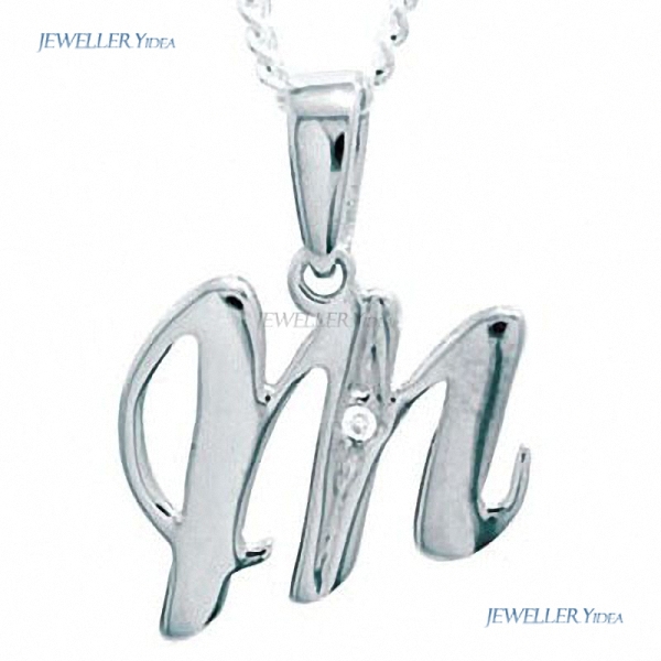 Diamond Set Script Initial M 9K 9ct Solid White Gold Bee Initial Other Pendants 0.005 carat JP2 White Diamond W61396/M D Diamond Set Script Initial M 9K 9ct Solid White Gold Bee Initial Other Pendants 0.005 carat JP2 White Diamond W61396/M D