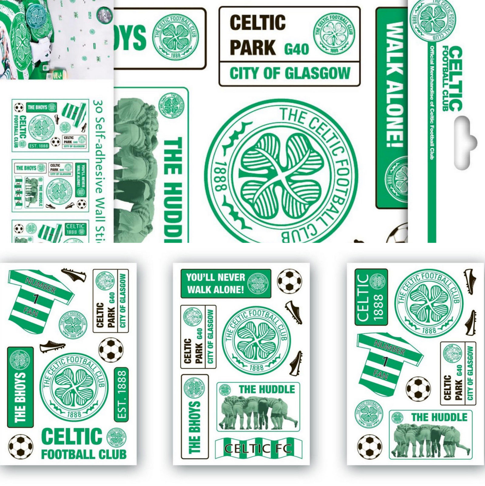 Celtic FC Football Official Wall Stickers Art SelfAdhesive Borders
