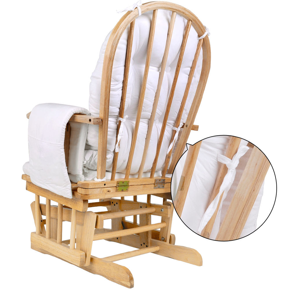 Baby Breast Feeding Sliding Glider Chair with Ottoman Natural Wood eBay