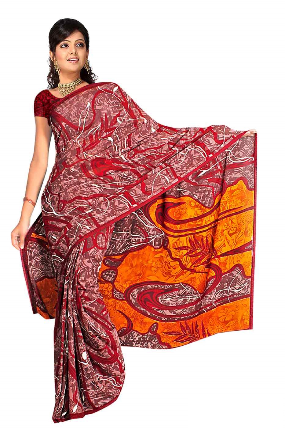 Eta Georgette Printed Casual Saree Sari Bellydance fabric