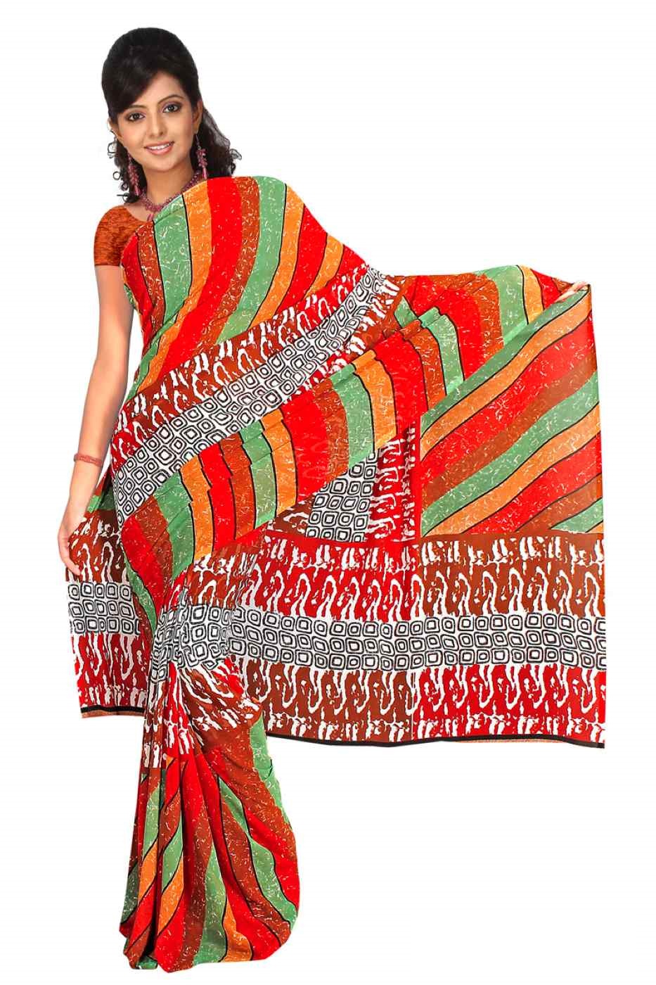 Eila Georgette Printed Casual Saree Sari Bellydance fabric