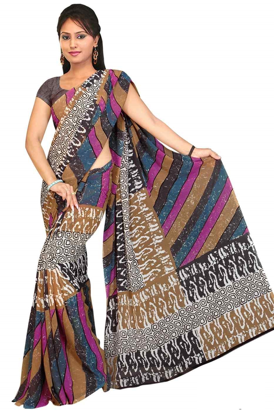 Edha Georgette Printed Casual Saree Sari Bellydance fabric