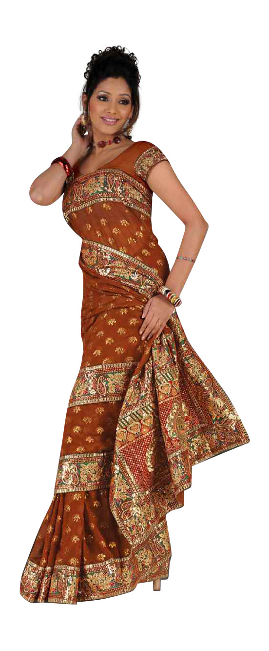 Akshata Mustard Georgette Wedding Function Sari saree
