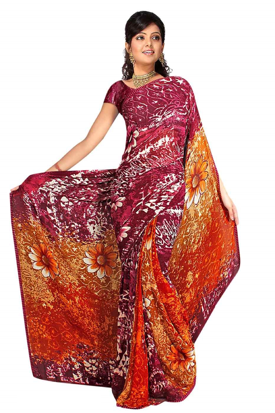 Disha Georgette Printed Casual Saree Sari Bellydance fabric
