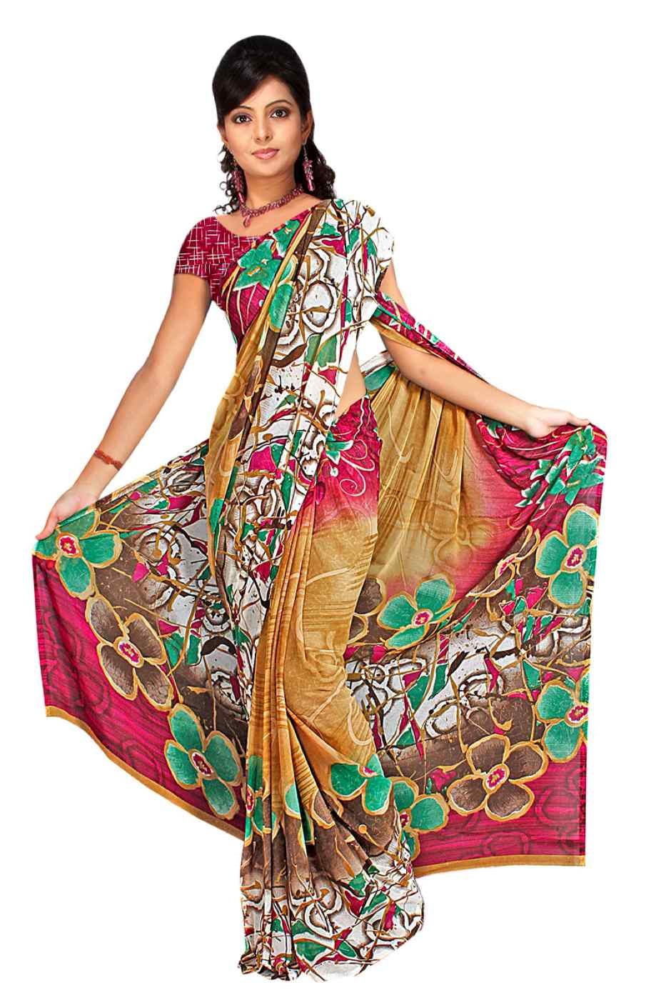 Dheeptha Georgette Printed Casual Saree Sari Bellydance fabric