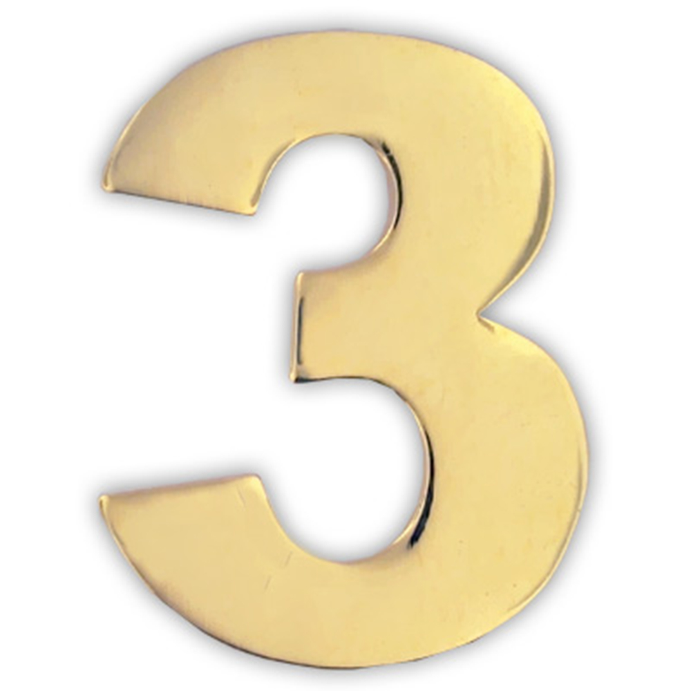 PinMart's Gold Numerical Number Three 3 Lapel Pin