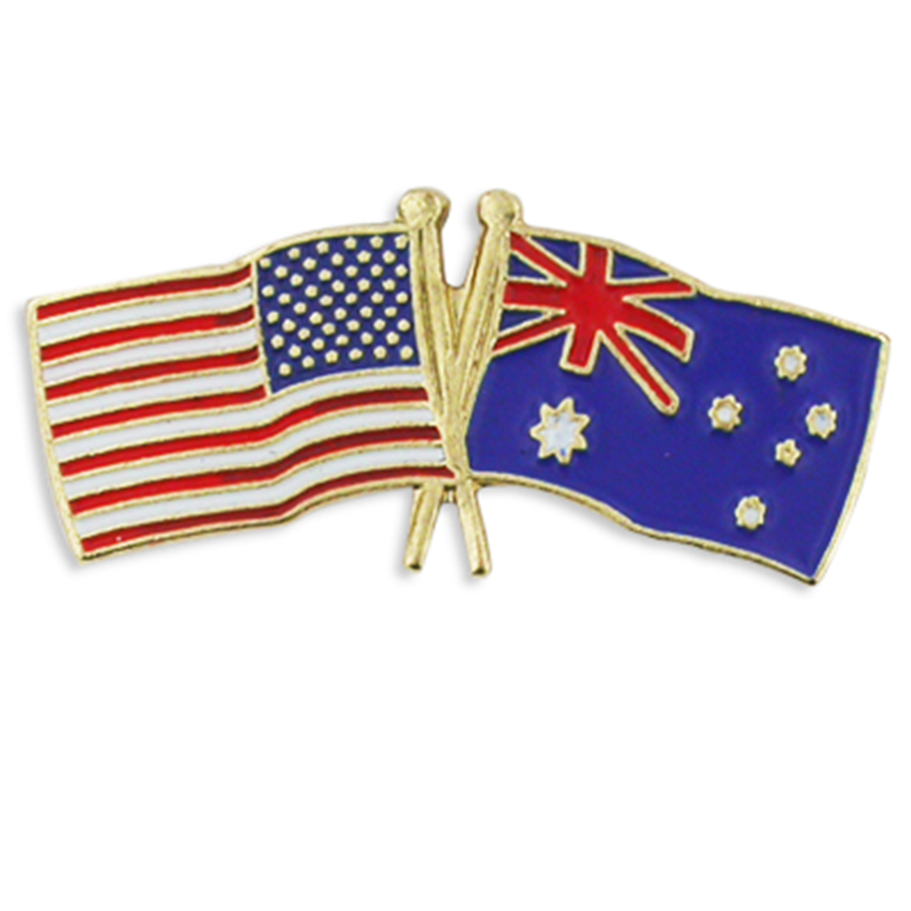 PinMart's USA and Australia Crossed Friendship Flag Lapel Pin eBay