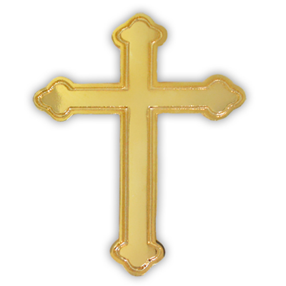 PinMart's Gold Plated Ornate Cross Religious Lapel Pin eBay