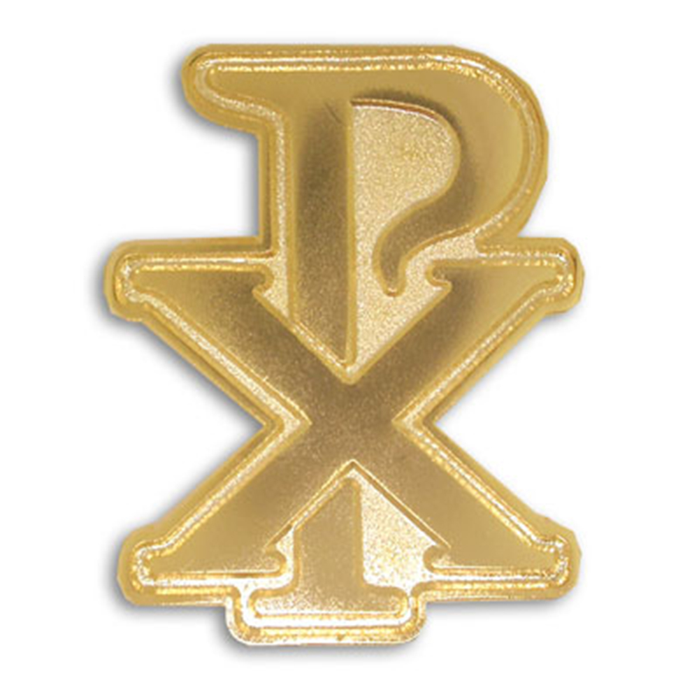 PinMart's Gold Plated Christian Cross Chiro Religious Lapel Pin eBay