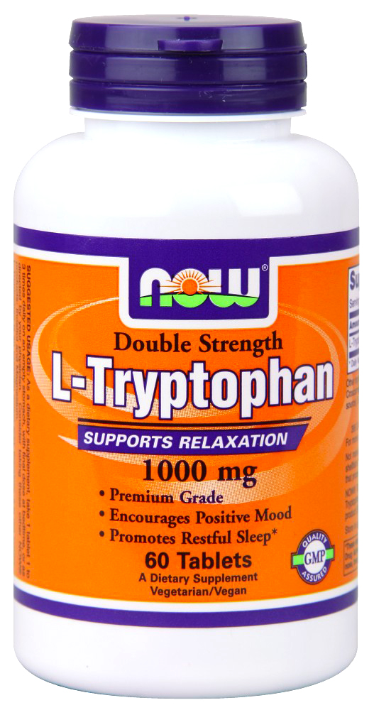 NOW Foods L Tryptophan 1000 mg 60 Tabs Happy Mood Depression Health