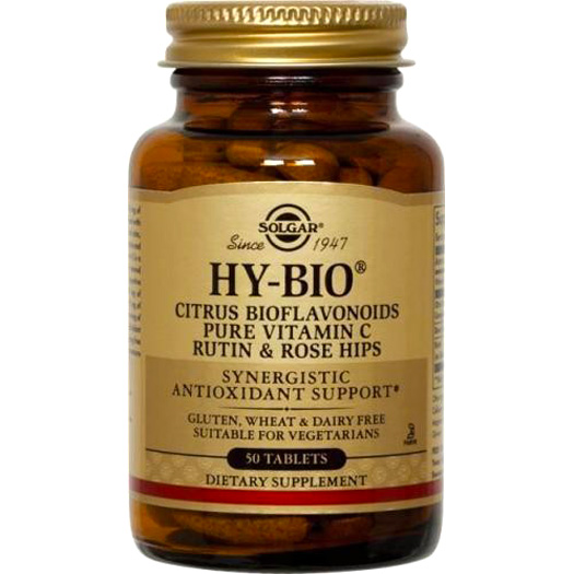 Solgar HyBio Citrus Bioflavonoids Pure Vitamin C Rutin & Rose Hips 250