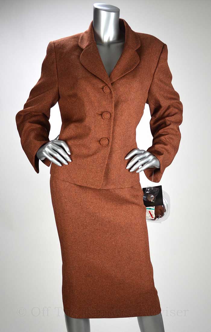 RETAIL 200 Le Suit Women's Rust Brown Jacket Skirt Suit eBay