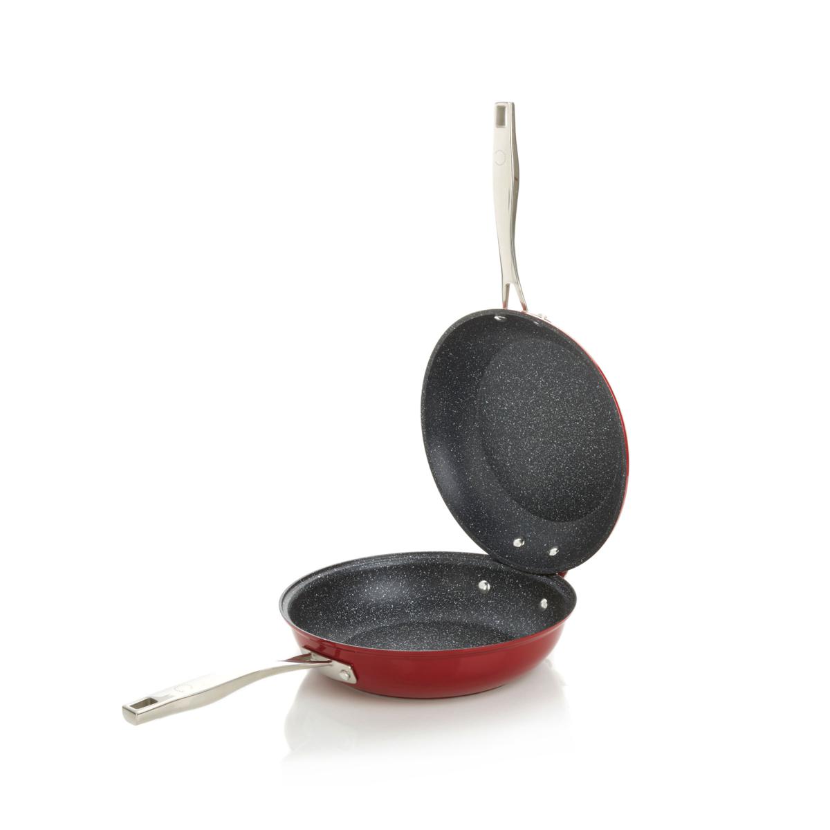 Curtis Stone DuraPan Nonstick 2piece Interlocking Fry Pans