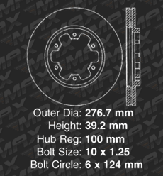 1998 1999 Fits Nissan Frontier 4WD OE Replacement Rotors w//Ceramic Pads F