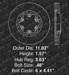 2004 2005 2006 2007 Chevy Colorado OE Replacement Rotors w//Metallic Pads F