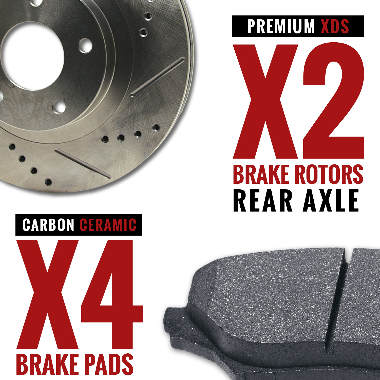Rear Rotors w//Ceramic Pads Premium Brakes 2004 05 06 07 08 09 2010 BMW X3