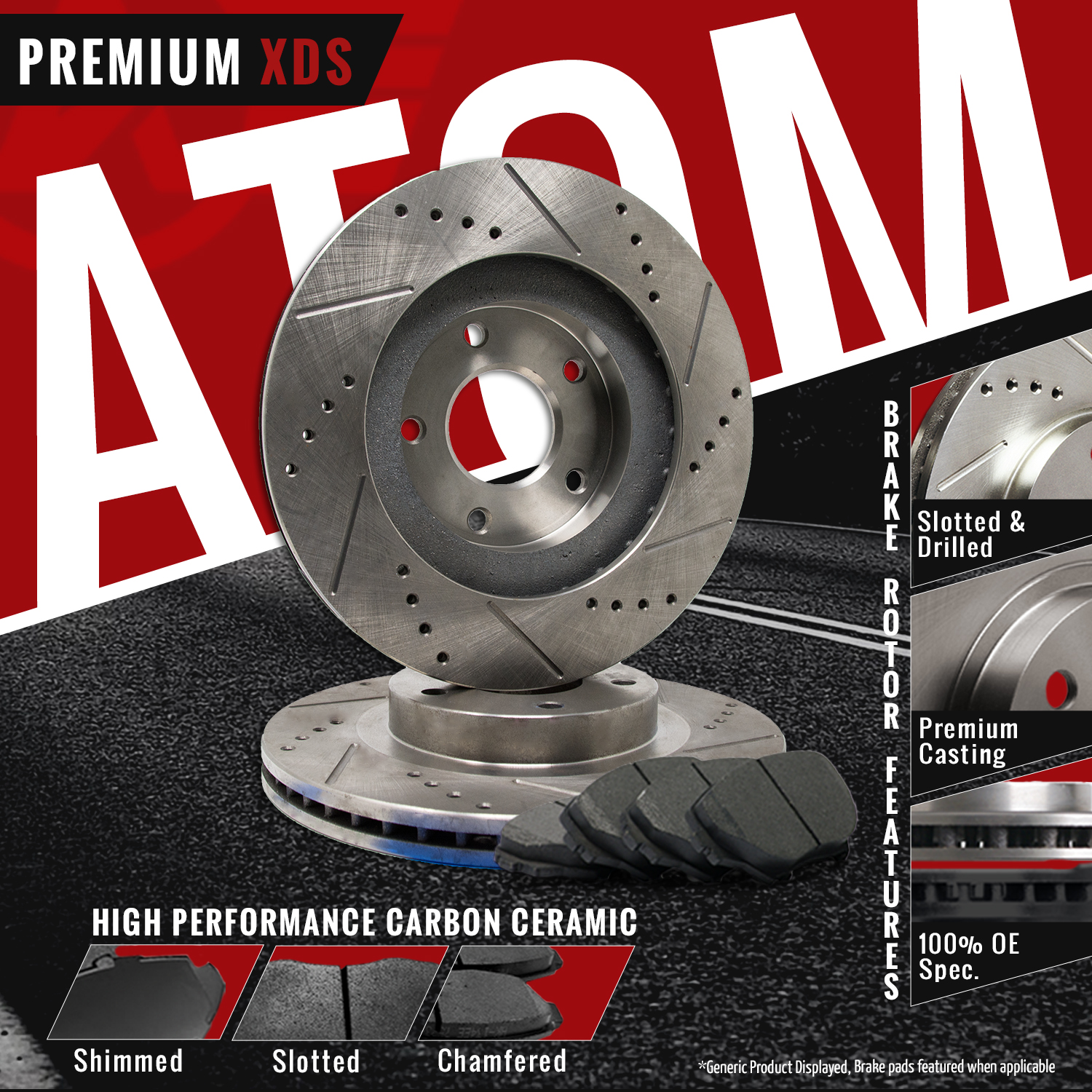 Front Rear Rotors w//Ceramic Pads Premium Brakes 2010-2016 Equinox Terrain