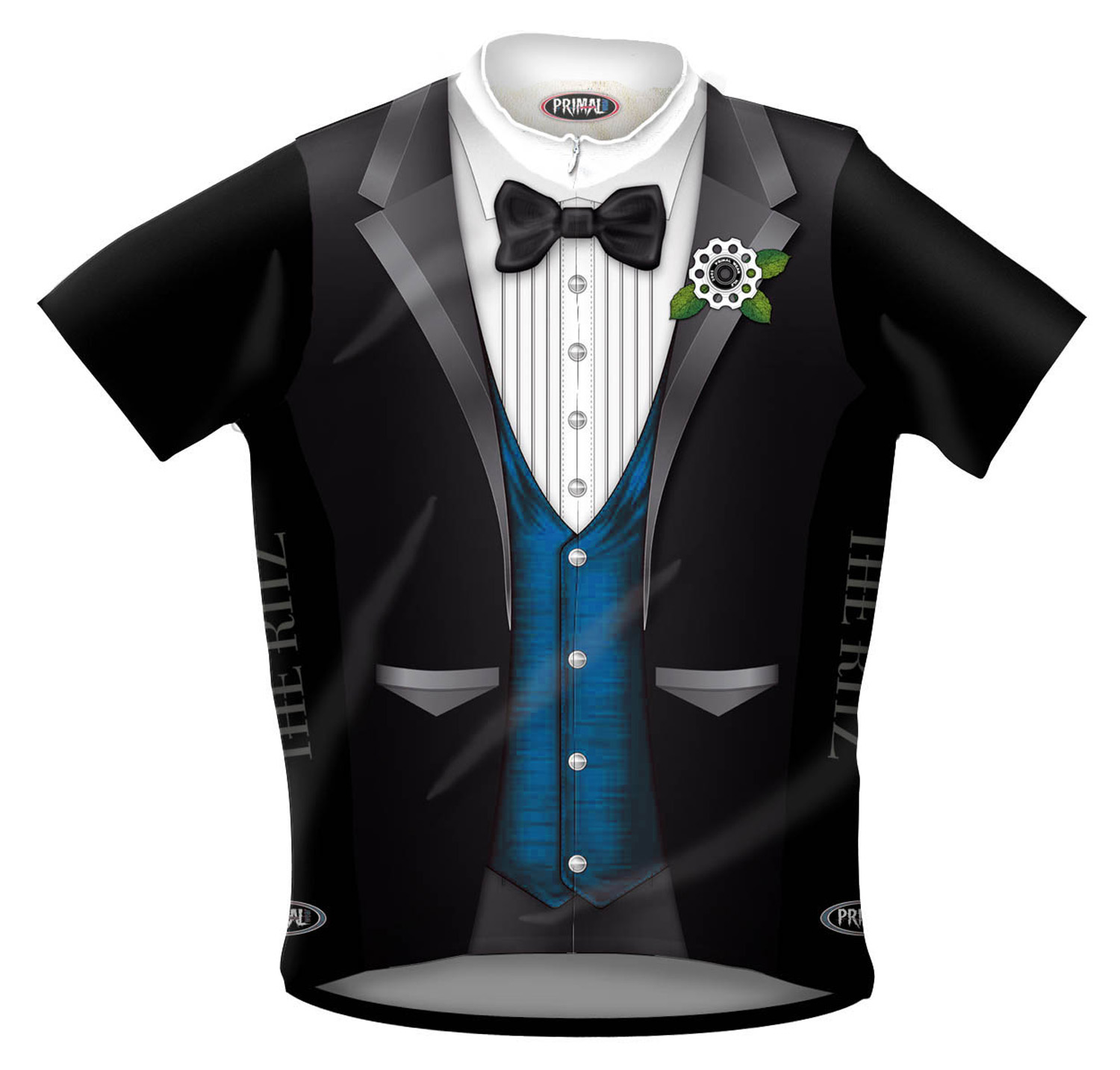 Primal Wear Ritz Tuxedo Cycling jersey blue vest Men's Short Sleeve