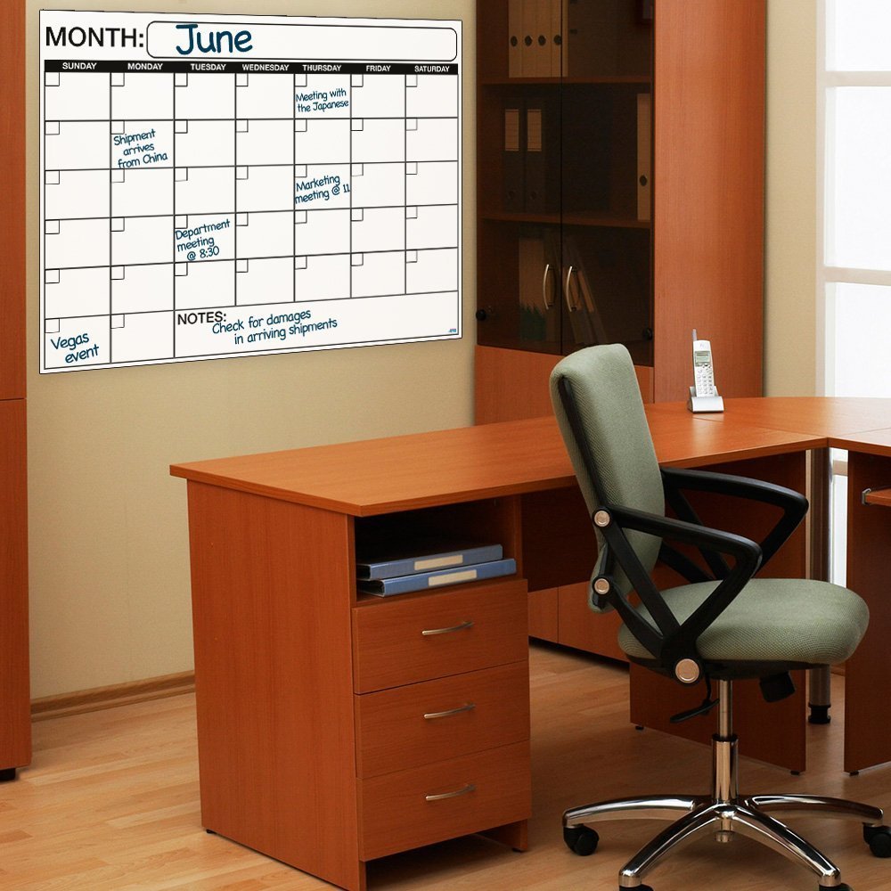 Office Calendar Wall : Large dry or wet erase laminated monthly wall calendar Office Calendar Wall : Large dry or wet erase laminated monthly wall calendar
