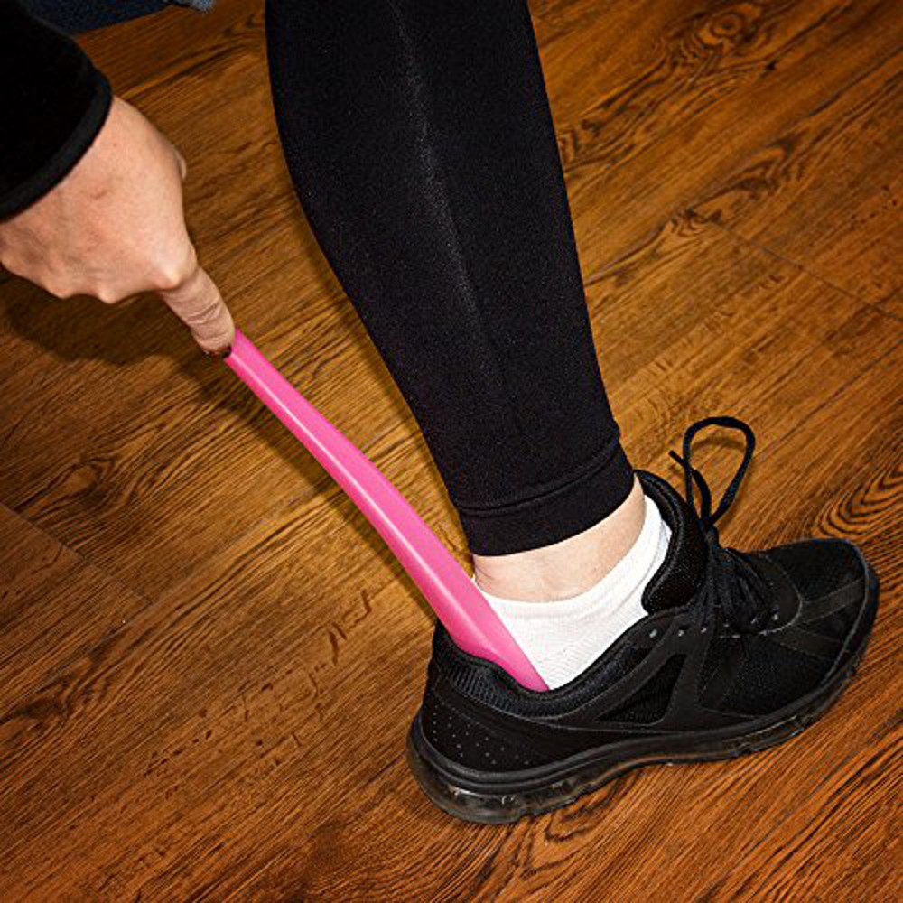 18.5" Long Handle Plastic Shoe Horn Lifter Shoehorn Shoespooner Slip