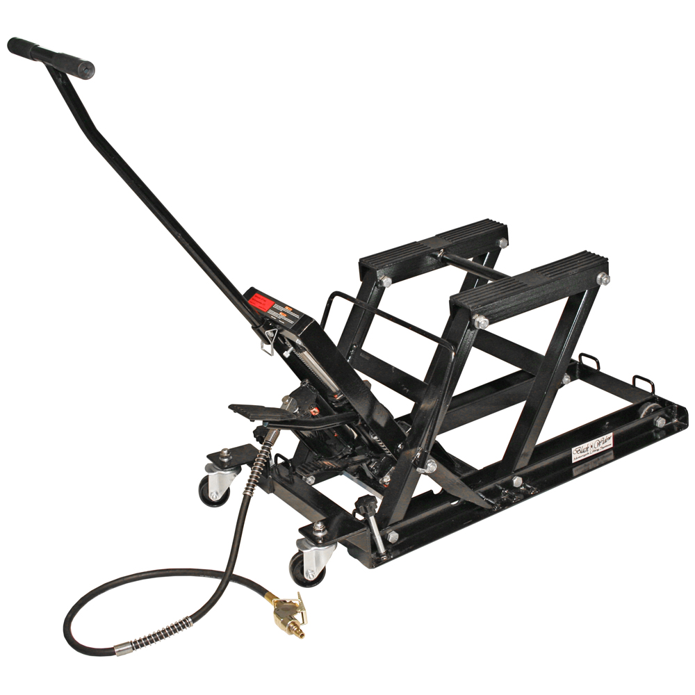 Air Hydraulic Foot Pedal 1,500 lb Motorcycle & ATV Jack Lift Stand BW