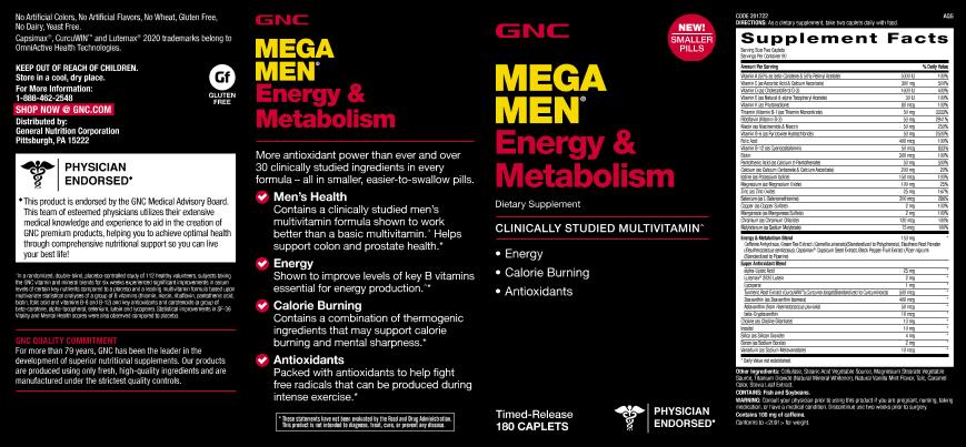 GNC Mega Men Energy Metabolism - 180 Caplets | eBay