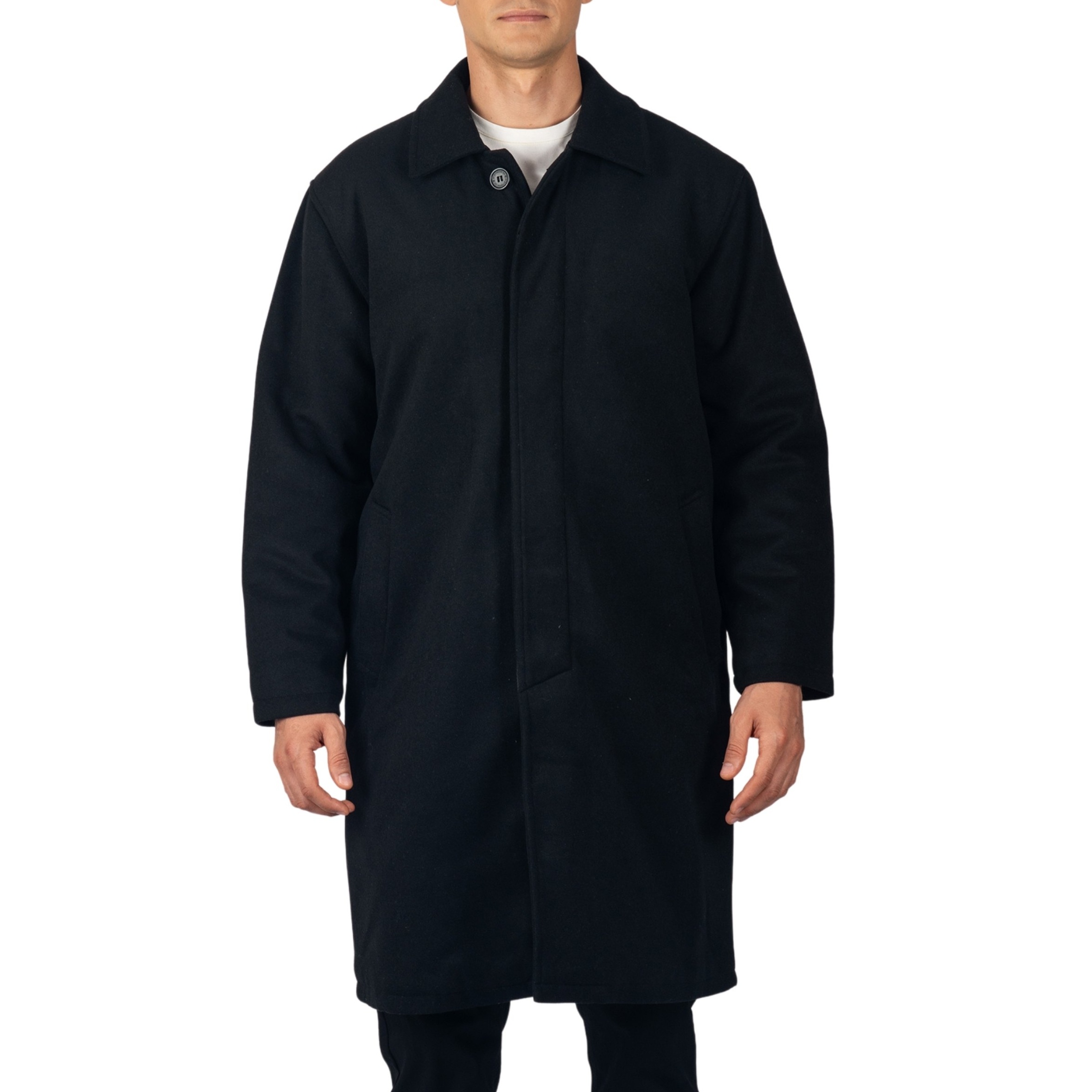 Alpine Swiss Mens Zach Knee Length Jacket Top Coat Trench Wool Blend Overcoat