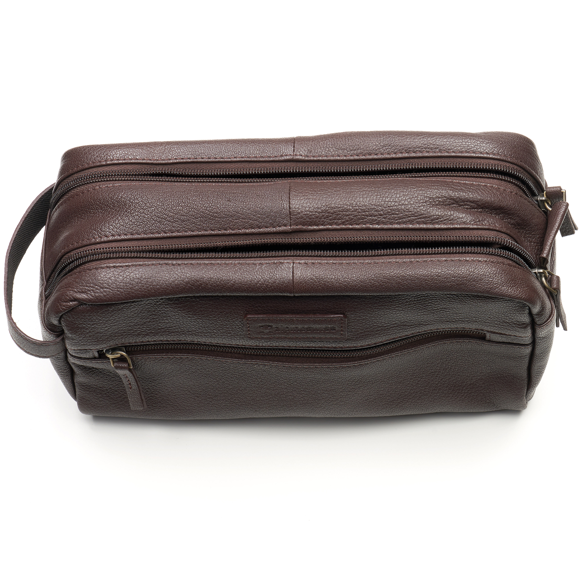 AlpineSwiss Sedona Toiletry Bag Genuine Leather Shaving Kit Dopp Kit Travel Case
