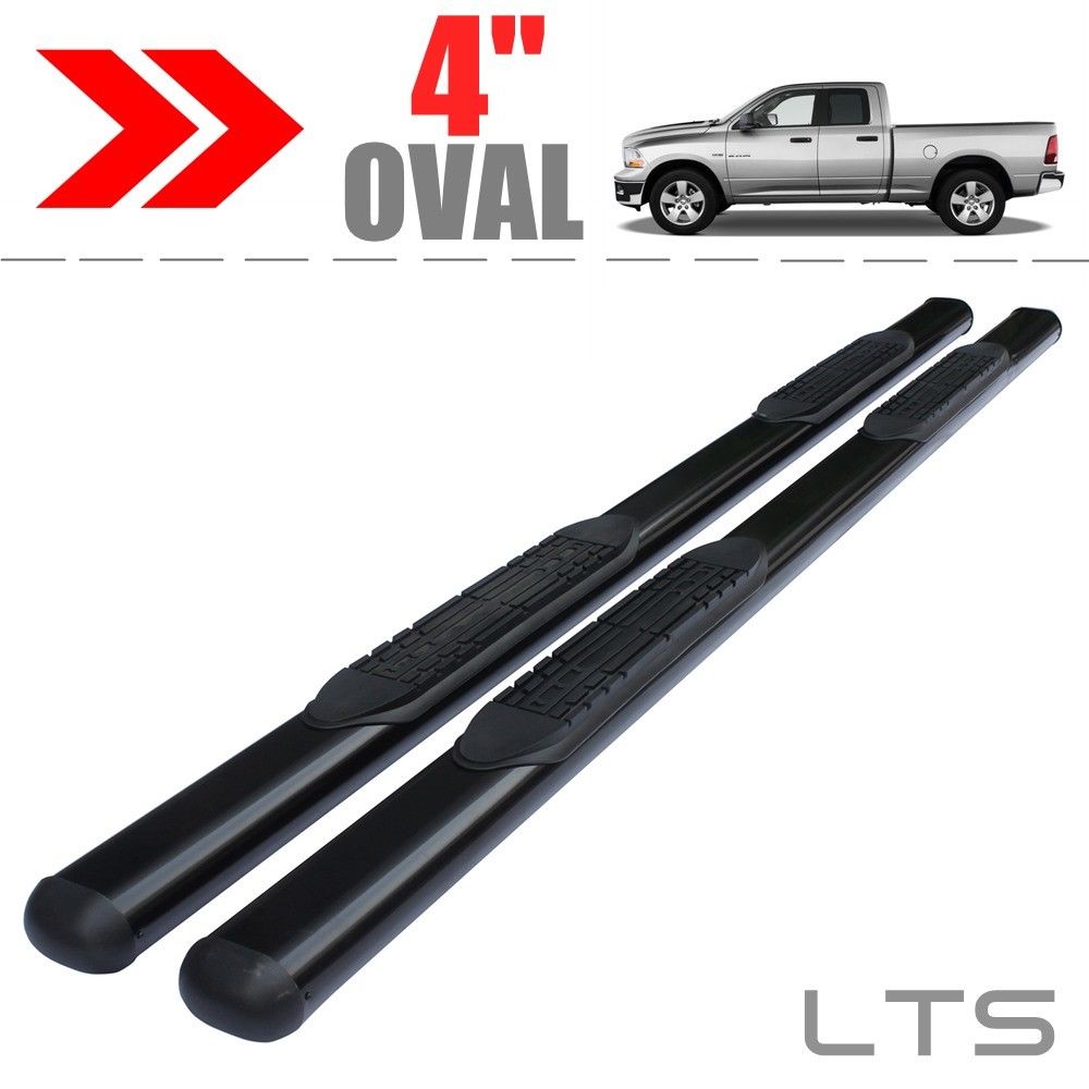 5/" BLACK COATED OVAL SIDE STEP NERF BAR//RAIL FOR 09-15 DODGE RAM 4DR QUAD CAB
