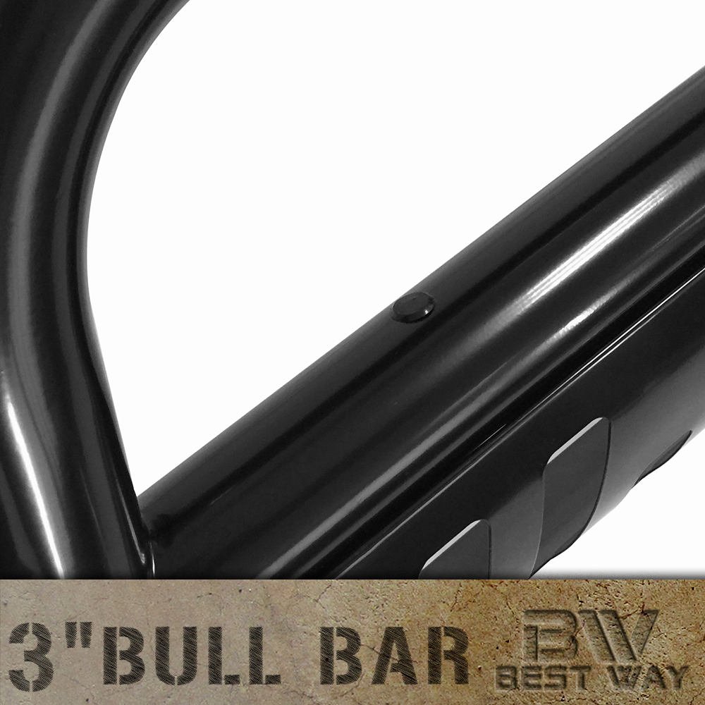 FITDRV Black Bull Bar for Front w//Skid Plate for 2007-2013 GMC Sierra//Chevy Silverado 1500 LD