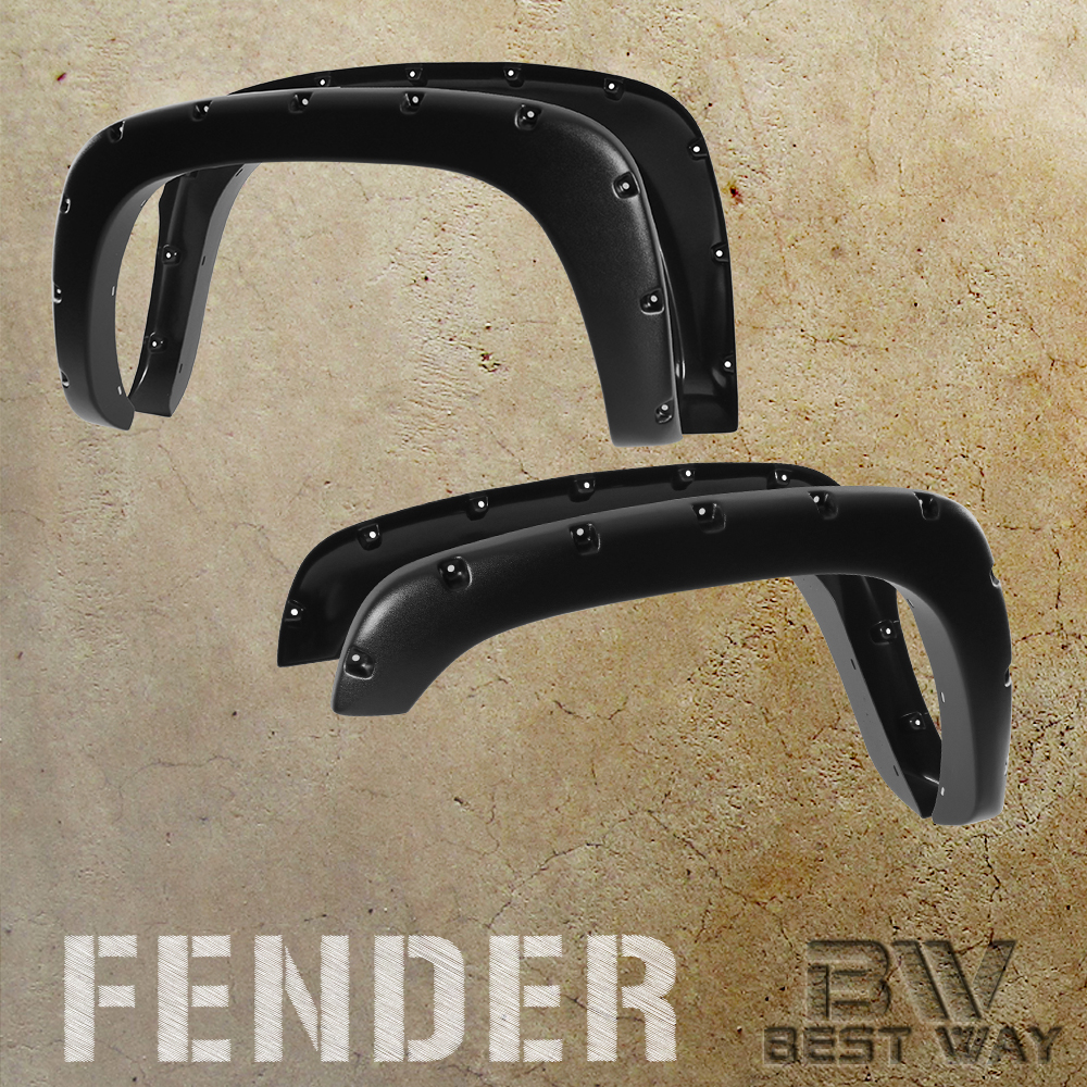 Smooth Pocket Style Fender Flares For 2001-2007 Chevy Silverado 2500 3500