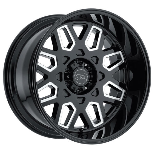 22x12 Black Rhino PREDATOR GLOSS BLACK W/ MILLED WINDOWS Wheel 6x5.5 (-44mm)