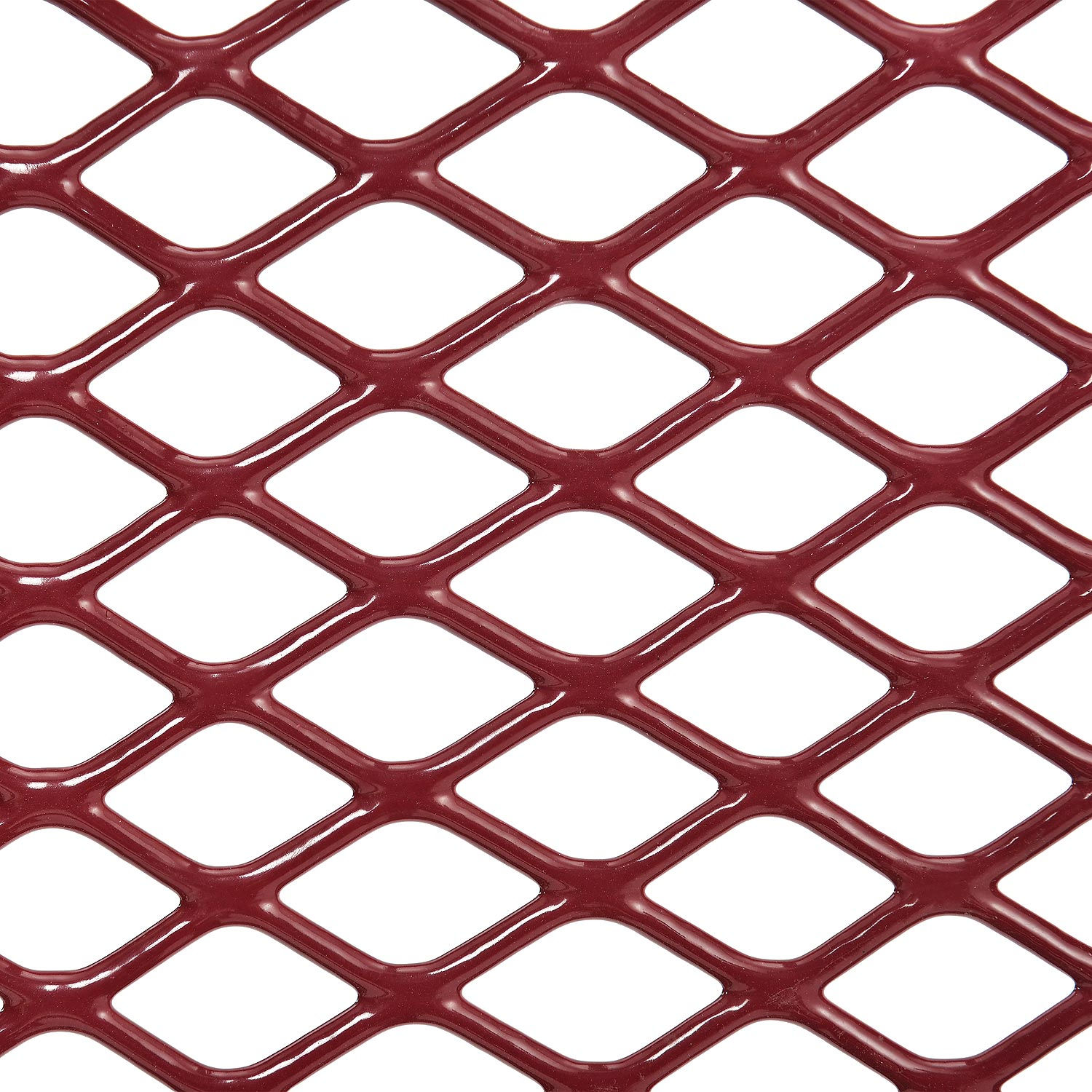 Global Industrial 46" Round Expanded Metal Picnic Table Red