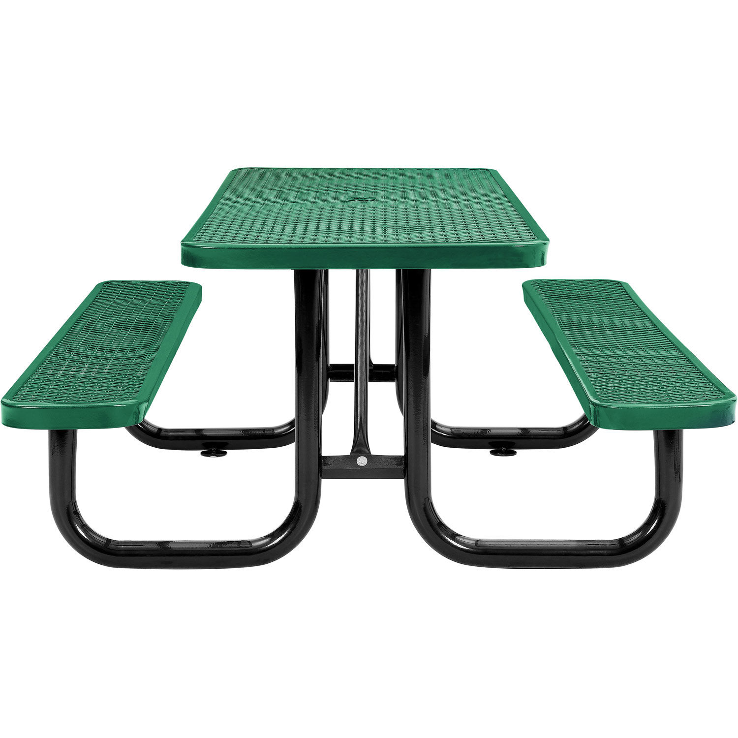 72" Expanded Metal Rectangular Picnic Table Green - Picture 3 of 8