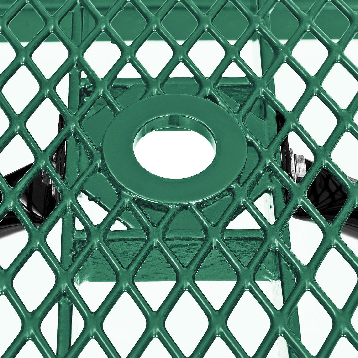 72" Expanded Metal Rectangular Picnic Table Green - Picture 4 of 8