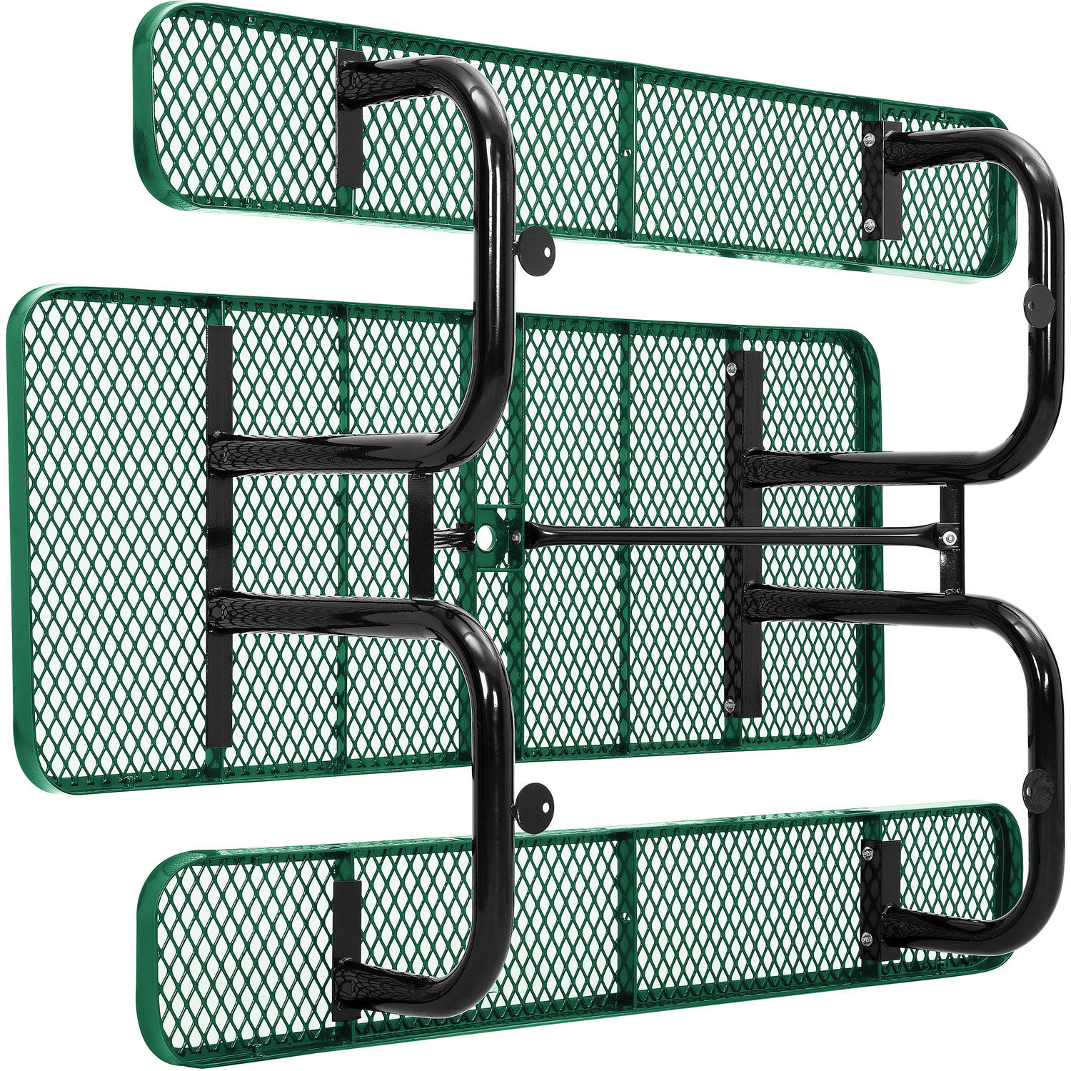 72" Expanded Metal Rectangular Picnic Table Green - Picture 5 of 8