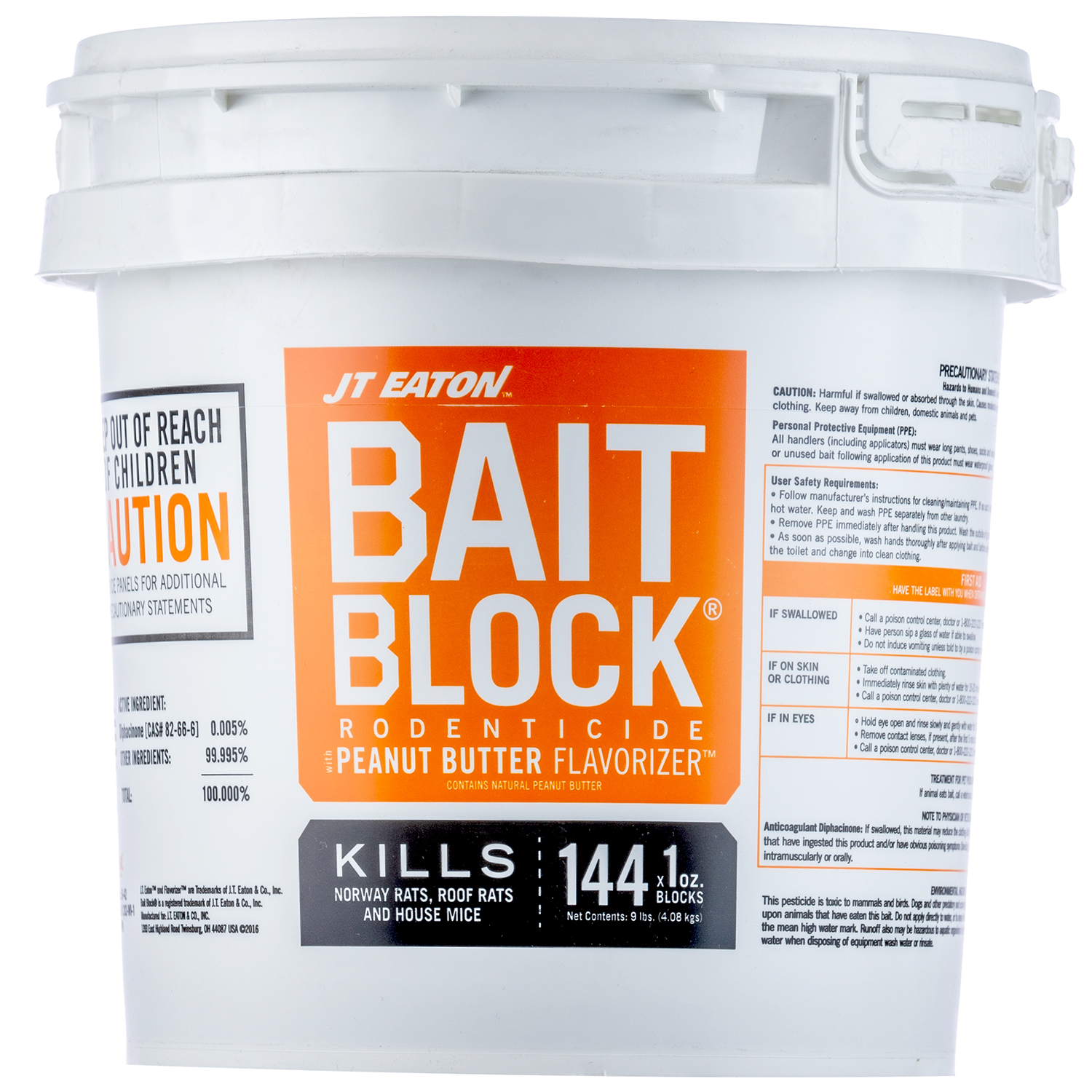 JT Eaton Peanut Butter Blocks Rodent Bait 9 lb Pail eBay
