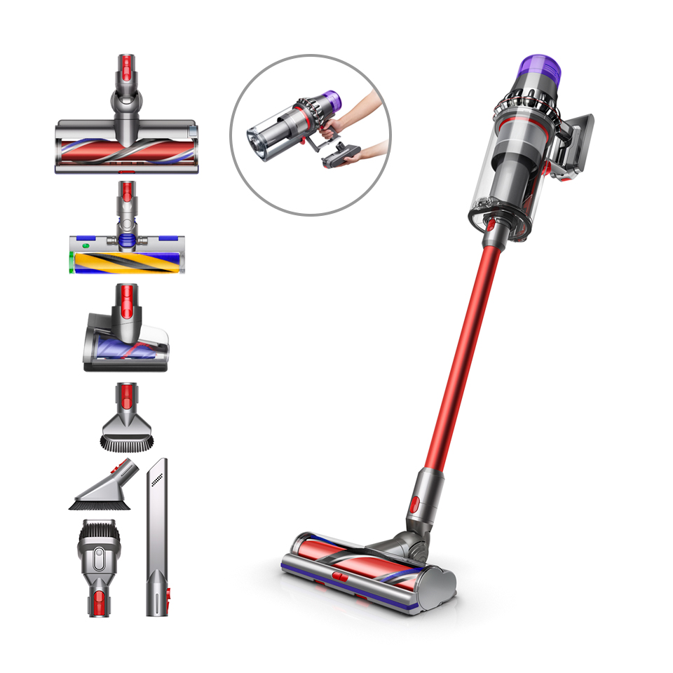 Dyson Outsize Absolute Neuware Kabelloser Staubsauger Nickel/Rot | eBay
