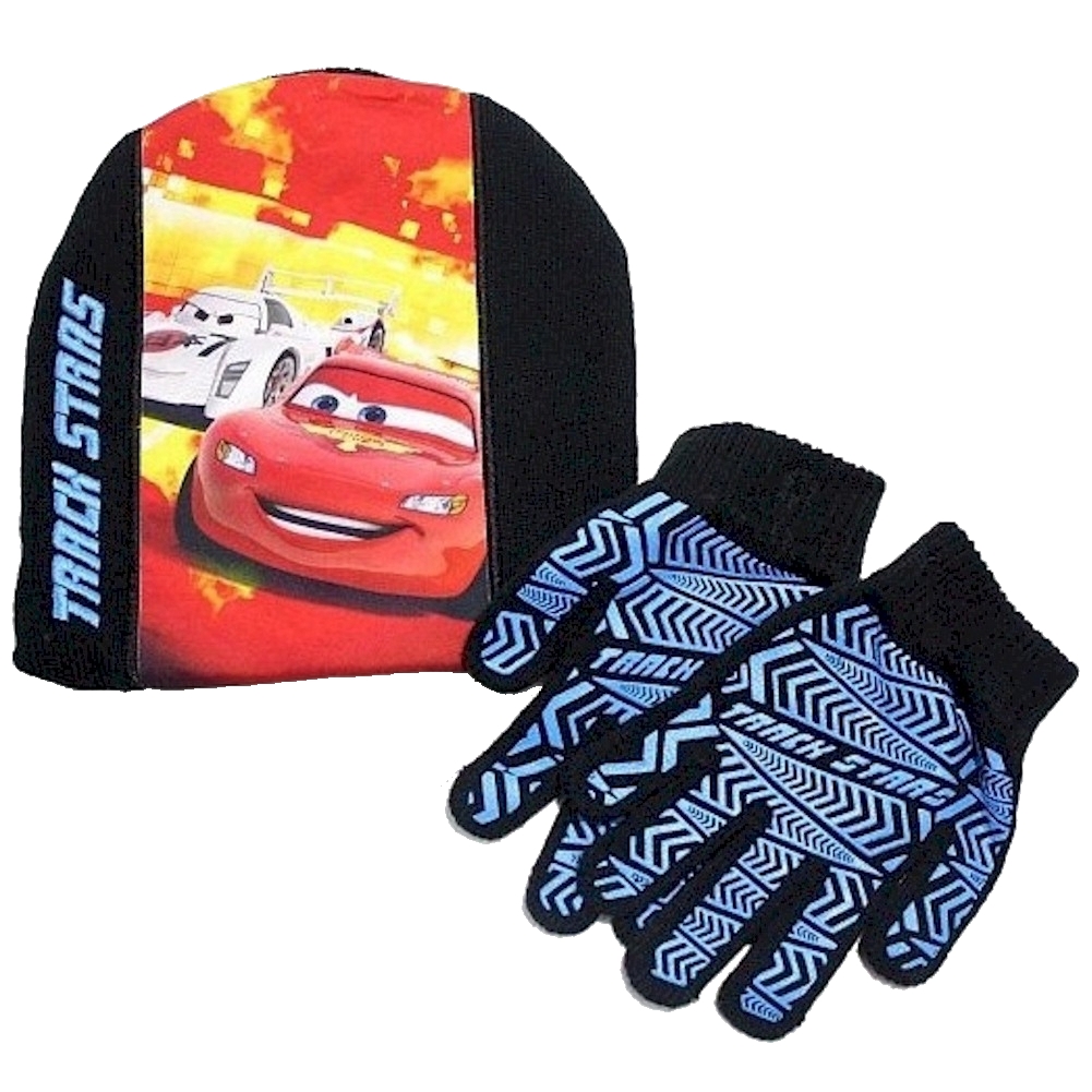Disney Pixar's Cars 2 Boy's "Track Stars" Beanie Hat & Gloves Set Sz. 4-7 - Picture 6 of 9