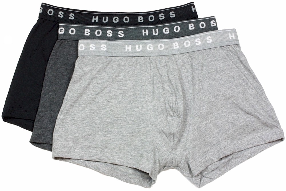 Hugo Boss Men's 3Pack 100 Cotton Boxers Shorts Grey Assorted