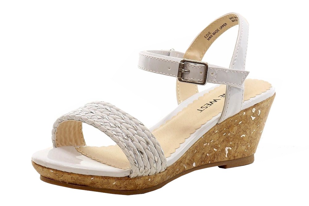 nine west white wedge sandals
