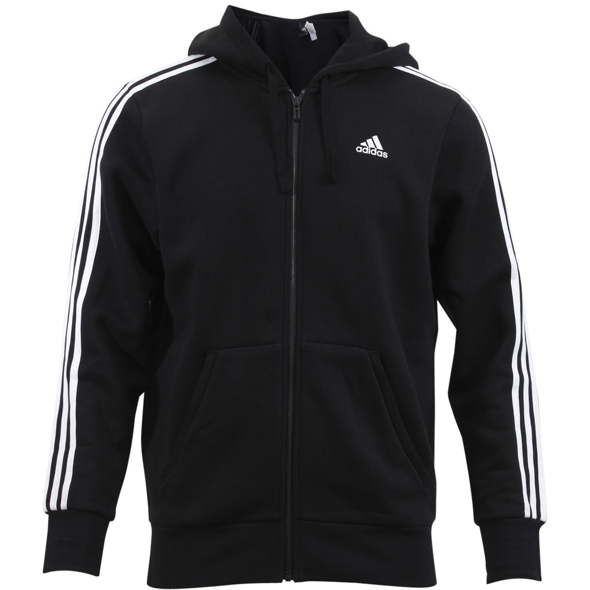 Details about Adidas Essentials 3-Stripe Long Sleeve Full Zip Hoodie Jacket Details about Adidas Essentials 3-Stripe Long Sleeve Full Zip Hoodie Jacket