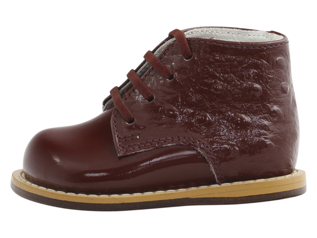 Josmo Infant/Toddler Boy's First Walker Burgundy Ostrich Oxfords Shoes - Picture 10 of 98
