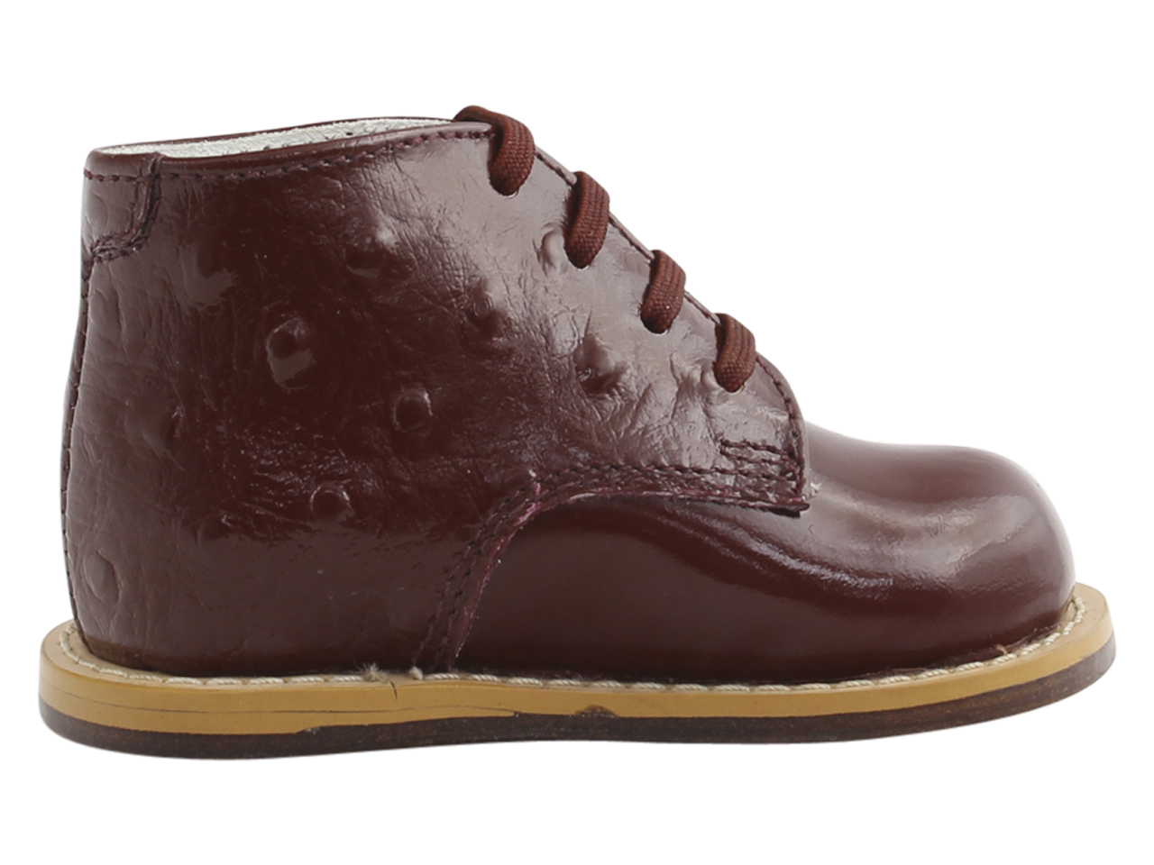 Josmo Infant/Toddler Boy's First Walker Burgundy Ostrich Oxfords Shoes - Picture 12 of 98
