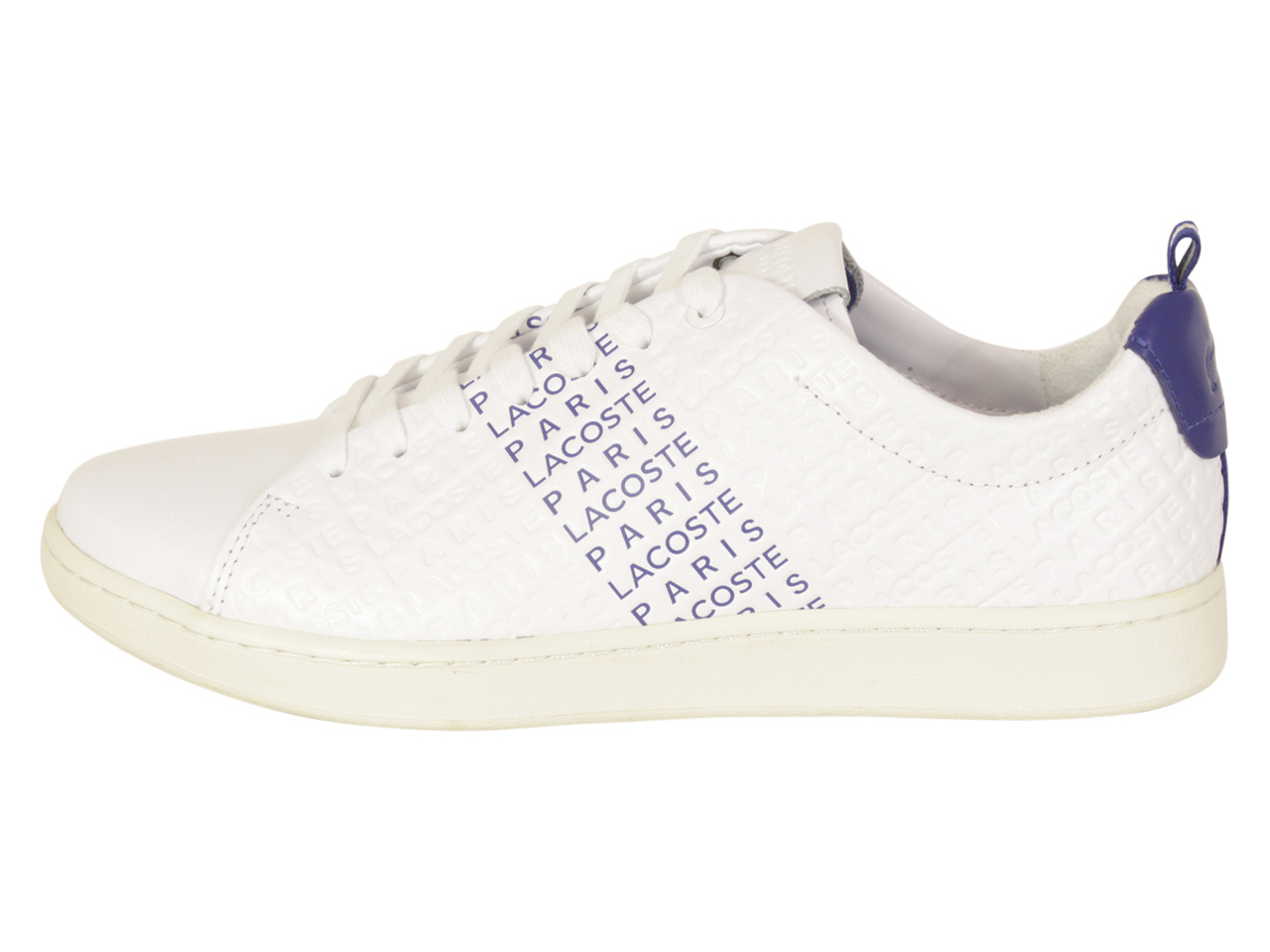 NEW! LACOSTE Men\'s Carnaby Evo 119 Low Profile Velcro Strap Ortholite Sneakers 7 Lacoste Mens Carnaby EVO 119 2 U White Dark Blue Sneakers  main image 4