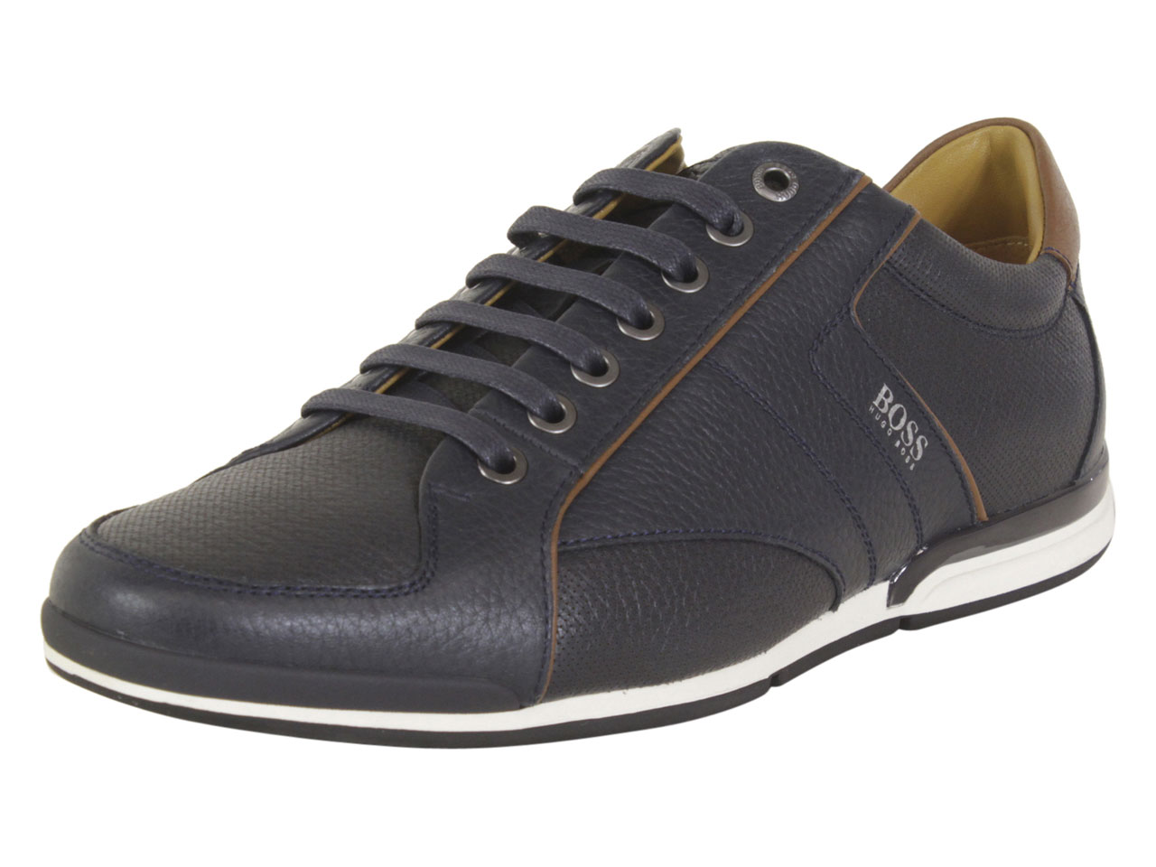 Hugo Boss Men's Saturn Dark Blue Memory Foam Perforated Sneakers